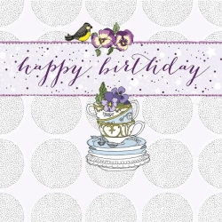 Karnet Swarovski kwadrat CL0208 Urodziny filiżanki - Clear Creations