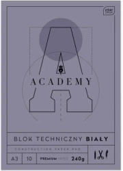 Blok techniczny A3 10 240g ACADEMY - INTERDRUK