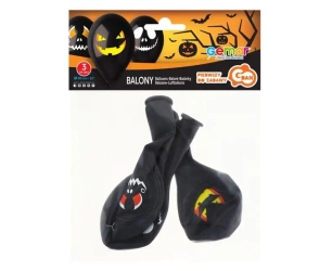 Balony premium halloweenowe twarze 3szt - Godan