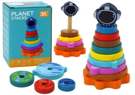 Piramida sorter drewniany 10el - Leantoys