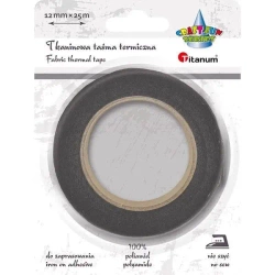 Taśma termiczna tkaninowa 12mm 25m czarna - Titanum