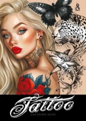 Kolorowanka A4 pionowa 8 obrazków Tattoo żółta - Fresh