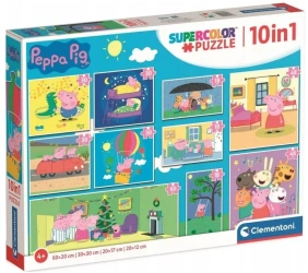 Puzzle 10w1 Super Kolor Świnka Peppa - Clementoni