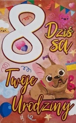 Karnet Urodziny 8 dziewczynka - YEKU
