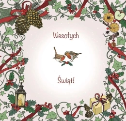 Karnet Swarovski kwadrat CL2312 Święta Ptaszki - Clear Creations