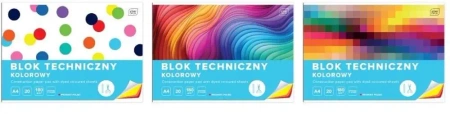 Blok techniczny kolor A4/20K barwiony w m. (5szt) - INTERDRUK