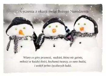Kartka na Boże Narodzenie. Wiary co góry przenosi...