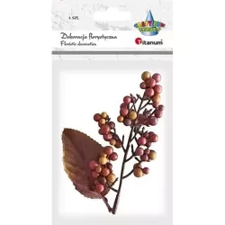 Kiść jagód z liściem mix 1szt - Titanum