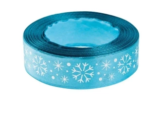 Wstążka satynowa z motywem świątecznym 25mmx22m - Brewis