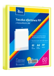 Teczka ofertowa A4 PP + 60 koszulek żółta - Tetis