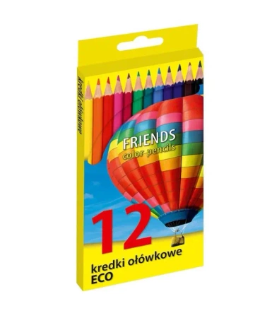 Kredki Eco białe 12 kolorów - Grand