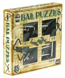 Łamigłówki metalowe 4szt Puzzle mania pomarańcz G3