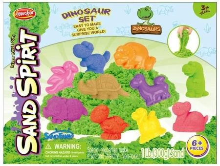 Piasek kinetyczny z foremkami dinozaury - Merkpol