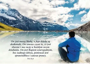 Kartka z wersetem. On jest naszą Skałą