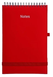 Notes A5 Vivella na spirali z gumką czerwony - Wokół Nas