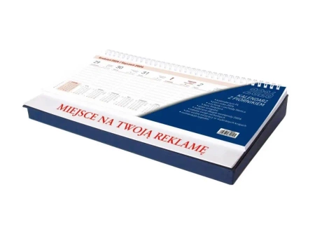 Kalendarz 2026 biurkowy z piórnikiem granat - praca zbiorowa