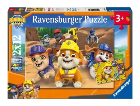 Puzzle dla dzieci 2D: Rubble i jego ekipa 2x12el - Ravensburger