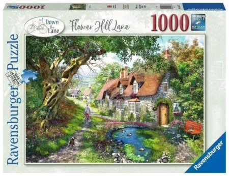Puzzle 1000 Droga wśród wzgórza kwiatów - Ravensburger