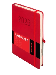 Kalendarz 2026 A5 Memofix DNS czerwony - -
