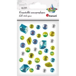 Kryształki samoprzylepne niebiesko-zielone 33szt - Titanum