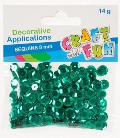 Cekiny metaliczne 8mm zieleń - Craft with Fun