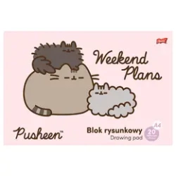 Blok rysunkowy A4 20 kartek okładka kredowana 80 g/m2. Pusheen