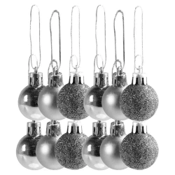Bombki mini srebrne 12szt - Arpex