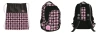 Plecak szkolny St.Right PINK CHECKERED + worek szachowncia czarny