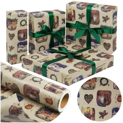 Papier kraftowy Retro Christmas X-Strong 38cmx20m - PaperHit