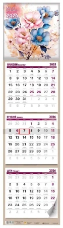 Kalendarz 2026 trzymiesięczny mini lux - Kalpol