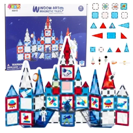 Klocki konstrukcyjne magnetyczne 90el - Leantoys