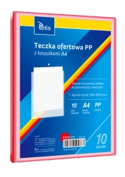 Teczka ofertowa A4 PP + 10 koszulek czerwona - Tetis