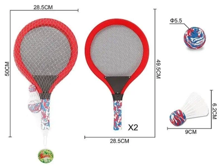 Zestaw dużych rakietek z piłką i lotką - ADAR