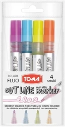 Marker konturowy fluo 4 kolory - TOMA