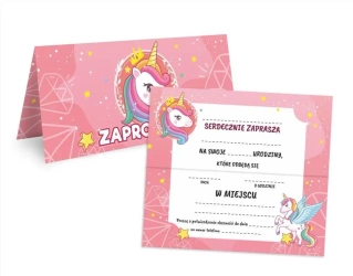 Zaproszenie na urodziny - Jednorożec (10szt) - LearnHow