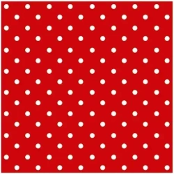 Serwetki Dots Red 33x33 cm, czerwone (20 sztuk)