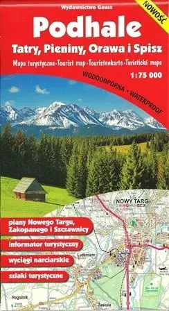 Podhale. Pieniny, Orawa i Spisz. Mapa 1:75 000 foliowana - Opracowanie zbiorowe