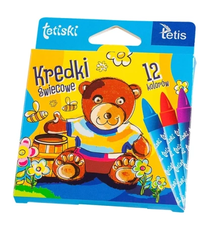 Paczka Kredki tetiski świecowe 12 kolorów 12 sztuk
