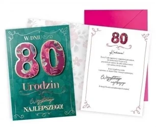Karnet Urodziny 80 - Kukartka