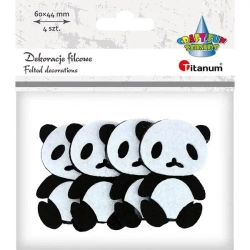 Filcowe pandy 3D 42x60mm biało-czarne 4szt - Titanum