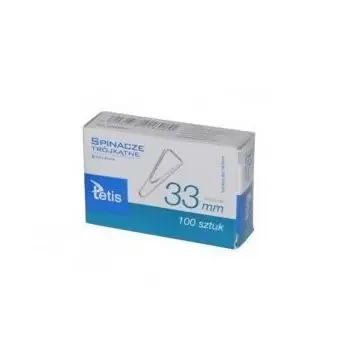 Paczka Spinacze biurowe trójkątne 33 mm 100 szt 10 sztuk - Tetis