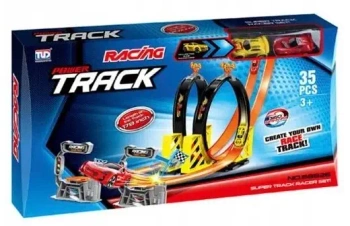 Tor wyścigowy z dwoma autami w zestawie SN008  AN01 - SMILY PLAY