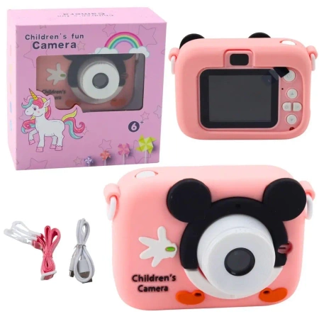 Aparat cyfrowy 48Mpx HD 1080P Myszka różowy - Leantoys