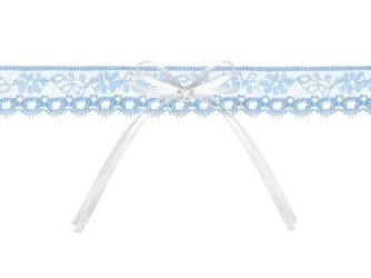 Podwiązka koronkowa z kokardką błękitna - PartyDeco
