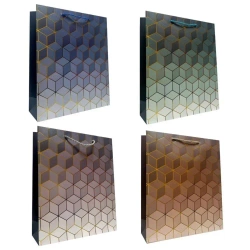 Torebka prezentowa uniwersalna L kwadraty mix - Ju-Piter