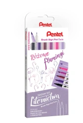 Zestaw do liternictwa Brush SESW30-ST6RFPL 6 kolorów - PENTEL