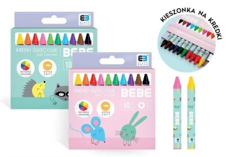 Kredki świecowe 10 kolorów BB Kids Pastel mix - INTERDRUK