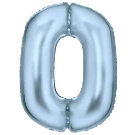 Balon foliowy cyfra 0 pastelowa niebieska 86cm - Amscan