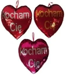 Serce cekinowe Kocham Cię 45cm MIX - Sun-Day