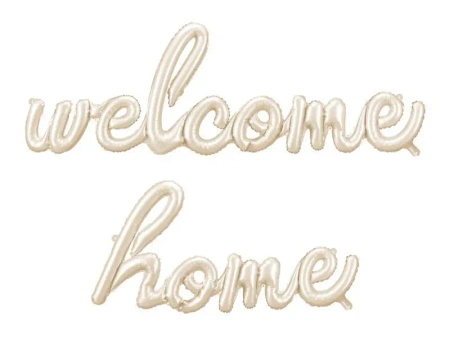 Balon foliowy Welcome Home cappuccino 335x71cm - PartyDeco